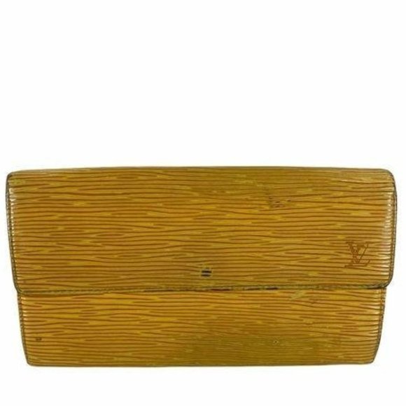 Authentic Louis Vuitton Wallet Long Portefeiulle Sarah Epi Yellow LV Vintage - Picture 1 of 12